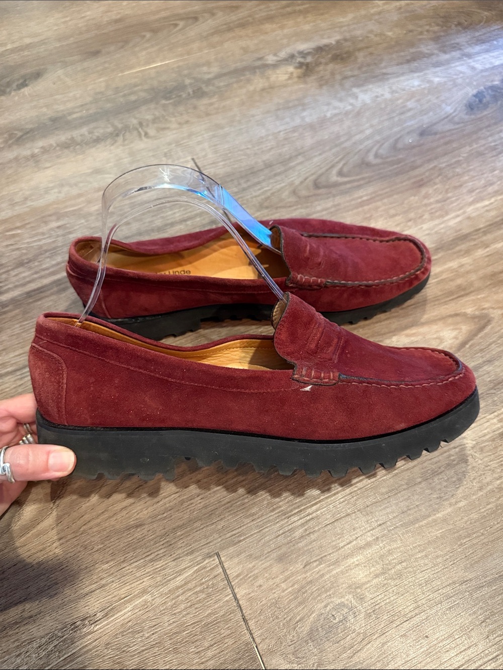 Susan Van Der Linde Wine Suede Loafer Size 41 US 9.5-10